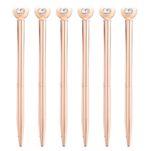 PTILSERY 6 x Set Liebesherz-Kugelschreiber, glattes Schreiben, 1,0 mm, Signaturstift, Ölstift, dekorativer Stift für Schule, Büro, Arbeit von PTILSERY