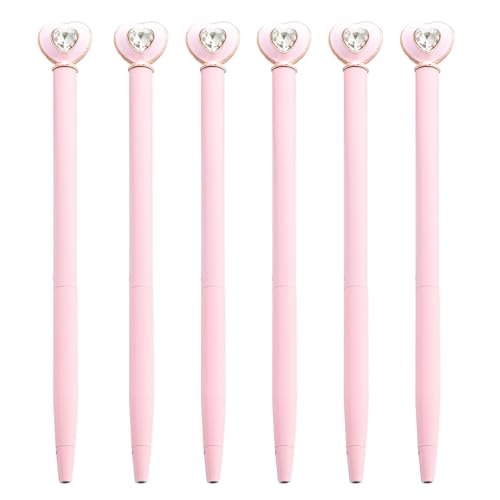 PTILSERY 6 x Set Liebesherz-Kugelschreiber, glattes Schreiben, 1,0 mm, Signaturstift, Ölstift, dekorativer Stift für Schule, Büro, Arbeit von PTILSERY