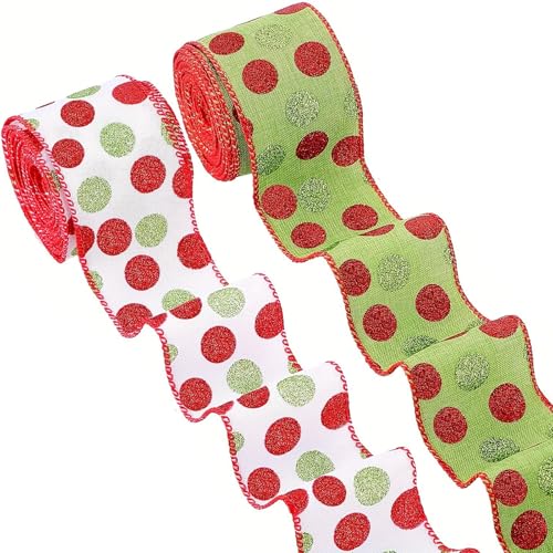 PTILSERY Festival Home & Garden Decorations Fabric Ribbon Embellishment with Christmas Pattern for Seasonal Home Decoration von PTILSERY