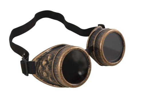 P'TIT CLOWN 69100 – Steampunk-Brille – elastisch, verstellbar – Erwachsene – Unisex – Kostüm Zubehör – perfekt für Halloween, Karneval, Cosplay, Kostümpartys, Themenveranstaltungen von p'tit clown