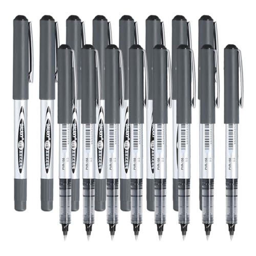 16 Stück Tintenroller Stifte Schwarz, 0,5 mm Flüssigtinte Rollerball Stift, Schnelltrocknende Kugelschreiber Gelstifte für Schreiben Notizbuch Skizzieren, Tintenschreiber Gelschreiber für Schule Büro von PTJJXA