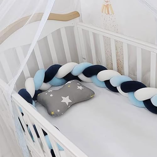 PTKG Babybett Umrandungen Knotenkissen Baby Bettumrandung Seitenschläferkissen Baby Geflochtene Bettschlange Baby Nestchenschlange Bettschlange Baby Geflochten,A07,1.5m von PTKG