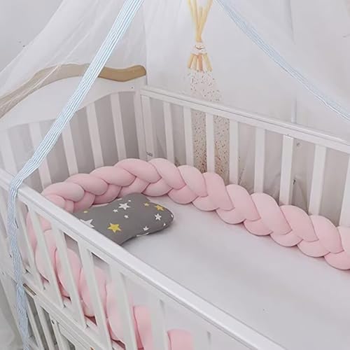 PTKG Babybett Umrandungen Knotenkissen Baby Bettumrandung Seitenschläferkissen Baby Geflochtene Bettschlange Baby Nestchenschlange Bettschlange Baby Geflochten,A12,1.5m von PTKG