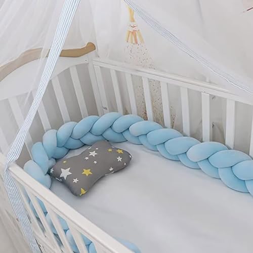 PTKG Babybett Umrandungen Knotenkissen Baby Bettumrandung Seitenschläferkissen Baby Geflochtene Bettschlange Baby Nestchenschlange Bettschlange Baby Geflochten,A16,1.5m von PTKG