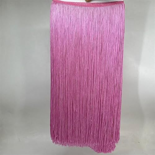 10 Meter Länge 50cm Breite Fransenborte Fransenband Dekoband Seidig Fransen Geschnitten Fransenborte Für Latin Dance Dress DIY Kleidung Verschönerung Lampenschirm Und Kissen Dekorationen -Rosa von PTNKUIIY