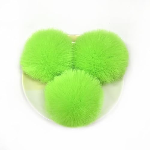 10 Stück Kunstfell Pompon Fellbommel 6cm Flauschiger Pompon Fellbommel für Damen Mädchen Tasche Mützen Anhängern Dekoration DIY Fell Pom Poms für Hüte Schuhe Schals Strickmütze Zubehör-Grün #2 von PTNKUIIY