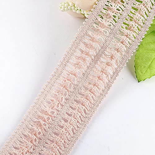 10 Yard Breite 3.5cm Spitzenband,Spitzenborte Spitzenbordüre Zierband Spitze Blume Borte Spitzenbesatz Scrapbooking Geschenkbox Dekoband für DIY Basteln Nähen Hochzeit Tischdeko Nähzubehör,Rosa #1 von PTNKUIIY