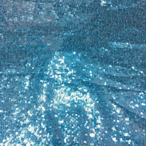 130cm * 1m Pailletten Stoff,Glitzer Pailletten Dekostoff Steppstoff Paillettenstoff Sequenzstoff Sparkly Stoff für DIY handgemachte Kleidung Hochzeit Party DIY Nähen Handwerk -Blau #2 von PTNKUIIY