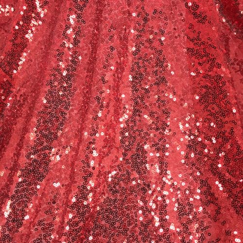 130cm * 1m Pailletten Stoff,Glitzer Pailletten Dekostoff Steppstoff Paillettenstoff Sequenzstoff Sparkly Stoff für DIY handgemachte Kleidung Hochzeit Party DIY Nähen Handwerk -Rot von PTNKUIIY