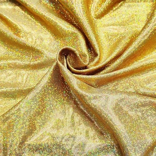 150cm *1m Pailletten Glitzer Dekostoff Modestoff Kostümstoff zum Nähen Kleidungsstoff für Hochzeit Geburtstag Party Nähen von Brautschleiern Hochzeitskleid Tischläufer Tutu Röcken -Champagner Gold von PTNKUIIY