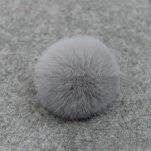 20 Stück Kunstfell Pompons 3cm DIY Pom Poms Ball Flauschiger Pompom Kugel Haarball Bommel Fellbommel für Strickmützen Schuhe Schals Tasche Zubehör Schlüsselanhänger Weihnachtsdekoration -Grau von PTNKUIIY