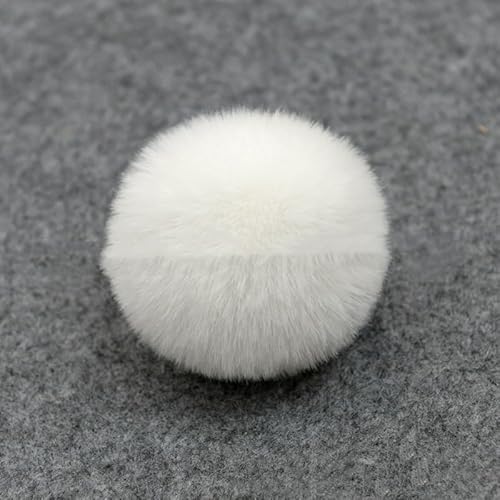 20 Stück Kunstfell Pompons 3cm DIY Pom Poms Ball Flauschiger Pompom Kugel Haarball Bommel Fellbommel für Strickmützen Schuhe Schals Tasche Zubehör Schlüsselanhänger Weihnachtsdekoration -Weiße von PTNKUIIY