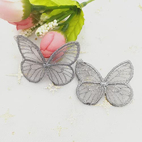 20 Stück Spitze Organza Stickerei Schmetterlinge Applique Patches Sticker Aufnäher Applikation Flicken zum Aufnähen Gestickte Basteln und Dekorieren Auf Kleidung Gardine Tischtuch Taschen Schal von PTNKUIIY