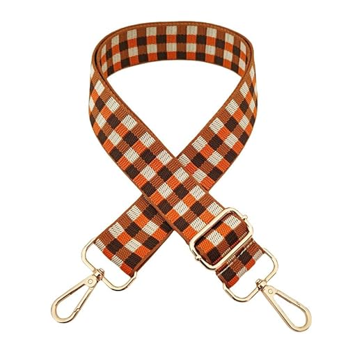 72 -130CM Verstellbarer Schultergurt für Taschen 3,8cm Boho-Stil Ersatz Trageriemen mit Karabiner Umhängegurt Taschenhenkel Schulterriemen für DIY Taschen Handtaschen Taschenherstellung -Orange braun von PTNKUIIY