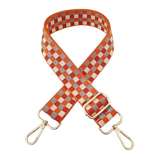 72 -130CM Verstellbarer Schultergurt für Taschen 3,8cm Boho-Stil Ersatz Trageriemen mit Karabiner Umhängegurt Taschenhenkel Schulterriemen für DIY Taschen Handtaschen Taschenherstellung -Orange von PTNKUIIY