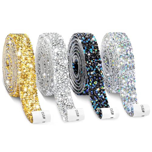 Kristall Strassband Rolle Selbstklebende,3 Yard * 20mm Harz Diamant Band Selbstklebendes Strass Bling Band Diamant Dekoration Aufkleber für Auto Handwerk Hochzeit Dekoration -Gemischte Farben von PTNKUIIY