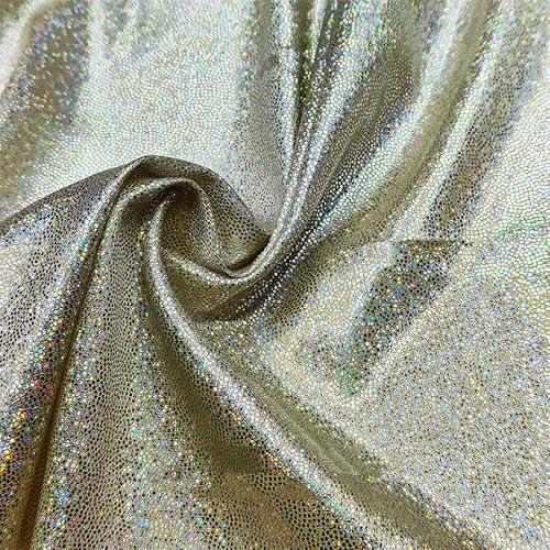 PTNKUIIY 150cm *1m Pailletten Glitzer Dekostoff Modestoff Kostümstoff zum Nähen Kleidungsstoff für Hochzeit Geburtstag Party Nähen von Brautschleiern Hochzeitskleid Tischläufer Tutu Röcken -Gold von PTNKUIIY