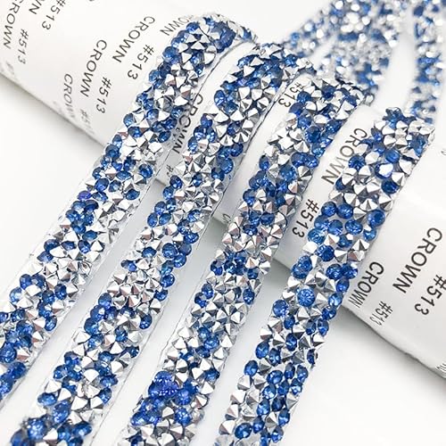 PTNKUIIY 2 Yard Selbstklebend kristall Strass Band -2cm Breite Diamant Band DIY Dekoration Aufkleber Klebeband für Hochzeit Geburtstag DIY Dekoration Kunsthandwerk Telefon Dekoration-Blau von PTNKUIIY