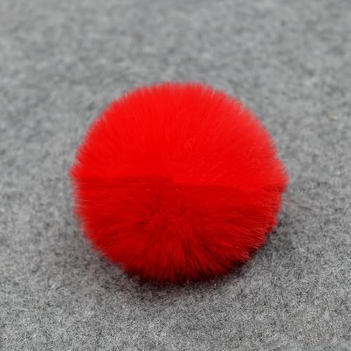 PTNKUIIY 20 Stück Kunstfell Pompon Künstlicher Haarball Kunstfell Bommel Fellbommel 5cm DIY Kunstpelz Pom Poms Ball für Damen Mädchen Tasche Anhänger Dekoration Strickmützen Schuhe Schal Zubehör -Rot von PTNKUIIY