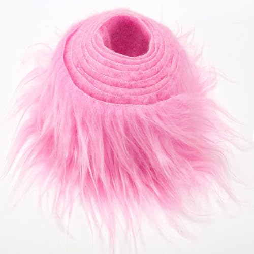 PTNKUIIY 4 Stück Kunstpelz Band Kunstfell Band-9cm x 150cm Kunstfell Bordüre Fellstoff zum Basteln Nähen Plüsch Trim Stoffrolle für Weihnachten Zwergenbart Weihnachtsmannhaar Dekoration-Rosa von PTNKUIIY