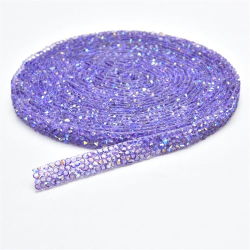 PTNKUIIY 5 Yard * 1cm Selbstklebende Kristall Strass Harz Diamant Band DIY Bling Selbstklebende Aufkleber Strassband Dekoration Aufkleber für Auto Handwerk Hochzeit Telefon Dekoration -Lila von PTNKUIIY