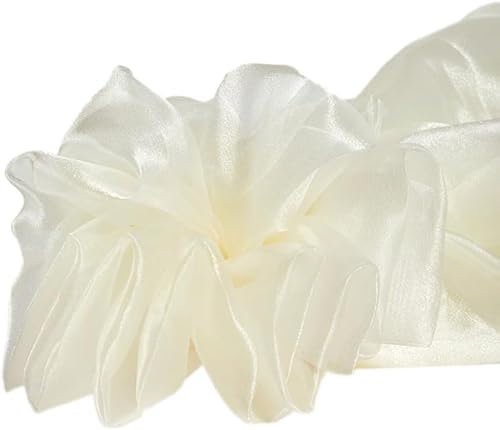 PTNKUIIY Organza Stoffe zum Nähen 150cm x 3m Tüllstoff Glitzer Garn Tüll Deko Stoffe Deko-Stoff Kostümstoff für DIY Bekleidung & Deko Hochzeit Tischedeko Geschenk Bogen Gardine Vorhänge -Beige von PTNKUIIY