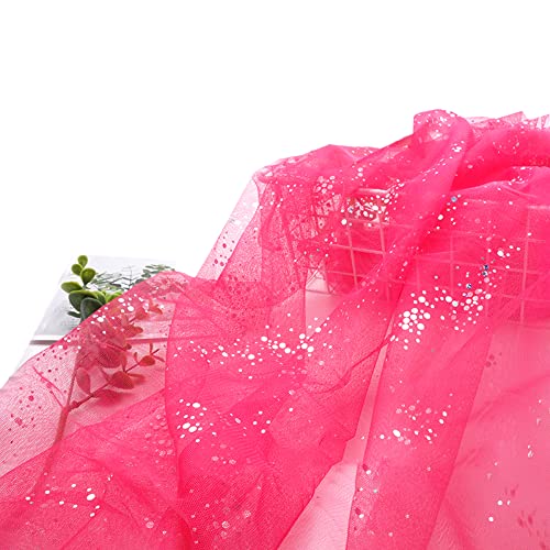 PTNKUIIY Tüllstoff Glitzer Sparkly Stoff 160 * 100cm Chiffon Glitzer Tüll Dekostoff mit kleine Pailletten Durchsichtig Stoffe für DIY-Hochzeitskleider Halbrock Kleid Tischkleidung Hintergrund -Rose von PTNKUIIY