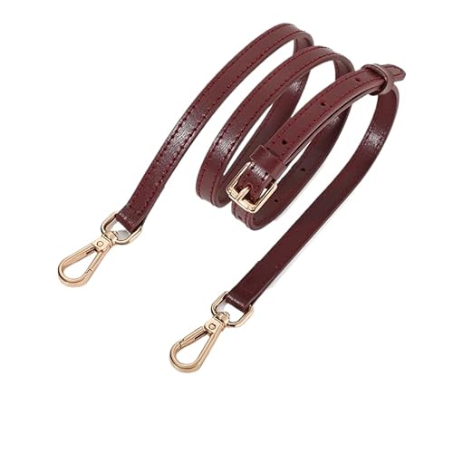 PTNKUIIY Verstellbarer Leder Taschengurt Schultergurt Für Taschen,1,2 cm breiter Leder Schulterriemen 95cm-115cm Ersatz Tragegurt Umhängegurt DIY Riemen für Damen Handtaschen Geldbörse-tiefrot von PTNKUIIY