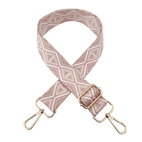 PTNKUIIY Verstellbarer Schultergurt für Taschen 3,8cm Taschengurte Zum Wechseln, Rhombus Tragegurt Schulterriemen mit Gold Karabiner 72-130CM Tragegurt für Damen DIY Zubehör für Tasche-rosa von PTNKUIIY