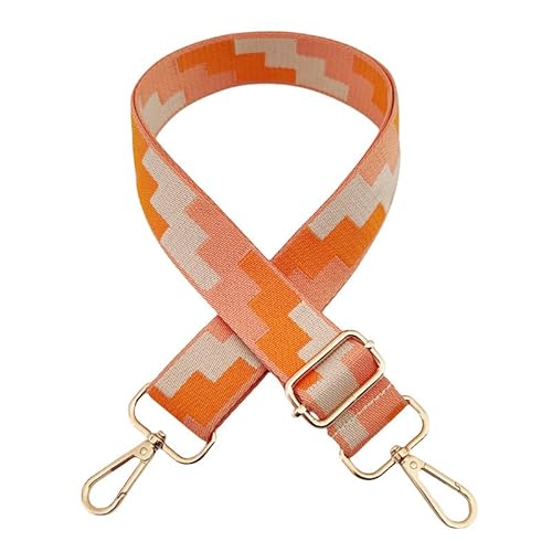 Verstellbar Schultergurt für Taschen Universal Boho Schulterriemen 72 -130CM Breit 3.8cm mit Goldnem Karabinerhaken Schultergurt Umhängegurt für Taschen Handtaschen DIY Zubehör für Damen-Orange von PTNKUIIY