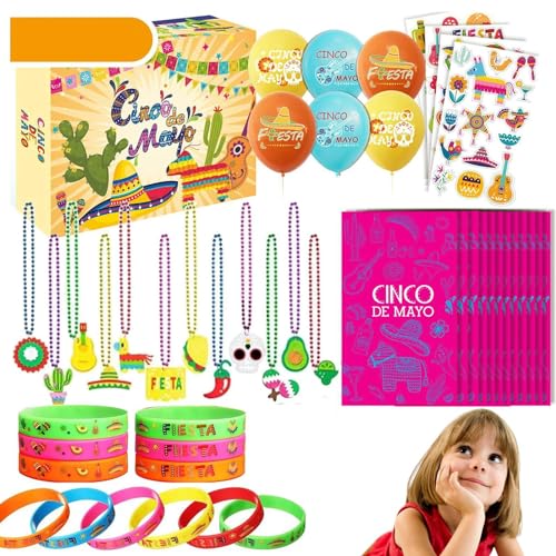 Mexikanisches Partyzubehör | Aufkleber zum 5. Mai – Partyzubehör für Kinder, Sortiment, Spielzeug, lustige und festliche Gummi-Armbänder für den 5. Mai von PUCHEN