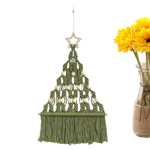 PUCHEN Makramee Weihnachts-Wandbehang-Set,Machen Sie Ihren eigenen Weihnachtsbaumschmuck mit hängendem Ornament im Boho-Stil | Handgefertigtes DIY-Set im Boho-Stil, Weihnachtsbaumdekoration von PUCHEN