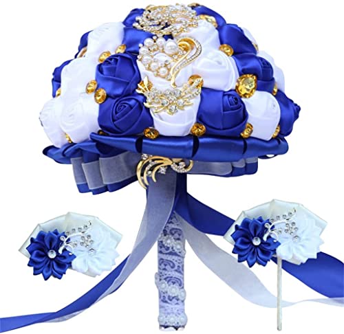 PUFAHAU Hochzeit Bouquet Braut Brautjungfer Handgelenk Corsage männer Business Brosche Party(B-One Size) von PUFAHAU