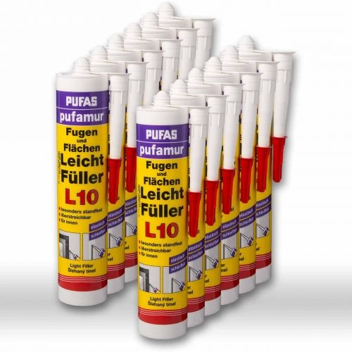 12 x Pufas Pufamur Fugen und Flächen Leichtfüller L10 310ml Weiß von PUFAS