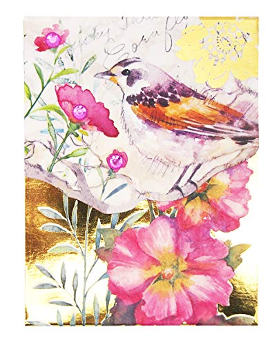 Punch Studio 44657 Notizblock, Blumenmuster, Vogelmotiv, Rosa von PUNCH STUDIO