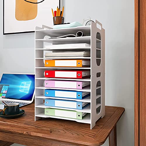 PUNCIA Dokumentenablage A4 Briefablage 10 Ablagefächer PVC Schreibtisch Datei Organizer Papierablage Aktenaufbewahrung Ablagesystem Dokumentenhalter für Büro Arbeitszimmer Schule Office von PUNCIA