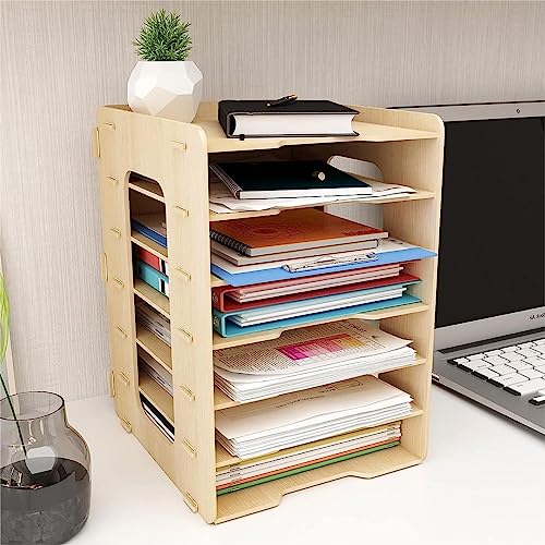 PUNCIA Dokumentenablage A4 Briefablage 7 Ablagefächer Holz Schreibtisch Datei Organizer Papierablage Aktenaufbewahrung Ablagesystem Dokumentenhalter Ordner für Büro Arbeitszimmer Schule Office von PUNCIA