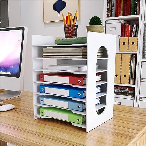 PUNCIA Dokumentenablage A4 Briefablage 7 Ablagefächer PVC Schreibtisch Datei Organizer Papierablage Aktenaufbewahrung Ablagesystem Dokumentenhalter für Büro Arbeitszimmer Schule Office von PUNCIA