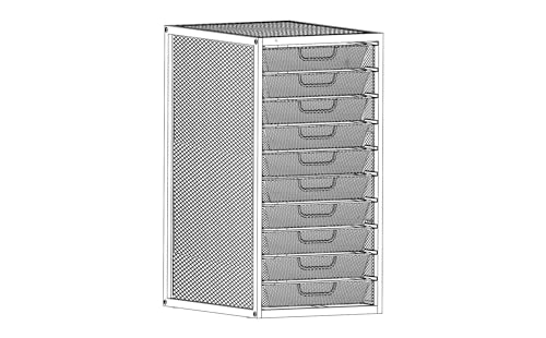 PUNCIA Schubladenbox 10 Schubfächer A4 Briefablage Dokumentenablage mit Schubladen Ablagefächer Papiersortierer aus Metall Desk Organizer für Dokumenten Papier Schreibtisch Büro Schwarz von PUNCIA