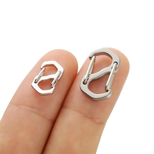 2 + 2 Stück Halsketten-Clips, Edelstahl, doppelte Öffnung, Armbandkürzer, Anhängerverschluss für Schlüsselanhänger, Halskette, Schmuckherstellung von PUTNPC