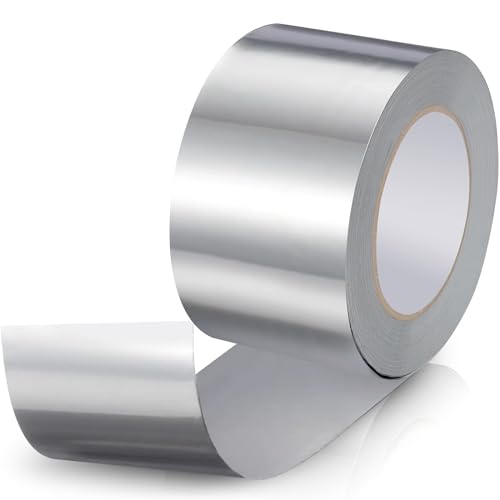 PUWOWYE Aluminium Klebeband, Wasserdichtes Alu Klebeband Hitzebeständig zum Reparieren von Metalloberflächen, Dampfsperre Klebeband für Dampfsperren, Lüftungs- und Klimaanlagen (50 mm x 10 m) von PUWOWYE