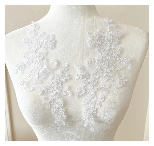 Spitzenapplikation, Spitzenapplikation, 1 Paar Blumen for Aufnähen von Spitzenflicken, Stickapplikation, Reparatur for Brautkleider, 25 x 12 cm, for Brautkleider, Brautschmuck, Bastelarbeiten (rot)(Pu Spitzenapplikation, Spitzenapplikation, 1 Paar Blumen for Aufnähen von Spitzenflicken, Stickapplikation, Reparatur for Brautkleider, 25 x 12 cm, for Brautkleider, Brautschmuck, Bastelarbeiten (rot)(Pu von PUYUNA