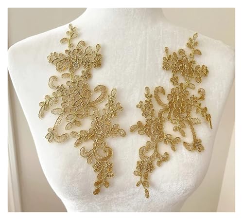 Spitzenapplikation, Spitzenapplikation, 1 Paar Blumen for Aufnähen von Spitzenflicken, Stickapplikation, Reparatur for Brautkleider, 25 x 12 cm, for Brautkleider, Brautschmuck, Bastelarbeiten (rot)(Go Spitzenapplikation, Spitzenapplikation, 1 Paar Blumen for Aufnähen von Spitzenflicken, Stickapplikation, Reparatur for Brautkleider, 25 x 12 cm, for Brautkleider, Brautschmuck, Bastelarbeiten (rot)(Go von PUYUNA