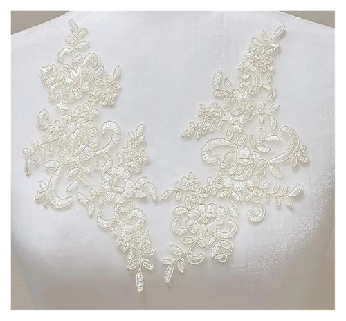 Spitzenapplikation, Spitzenapplikation, 1 Paar Blumen for Aufnähen von Spitzenflicken, Stickapplikation, Reparatur for Brautkleider, 25 x 12 cm, for Brautkleider, Brautschmuck, Bastelarbeiten (rot)(Ch Spitzenapplikation, Spitzenapplikation, 1 Paar Blumen for Aufnähen von Spitzenflicken, Stickapplikation, Reparatur for Brautkleider, 25 x 12 cm, for Brautkleider, Brautschmuck, Bastelarbeiten (rot)(Ch von PUYUNA