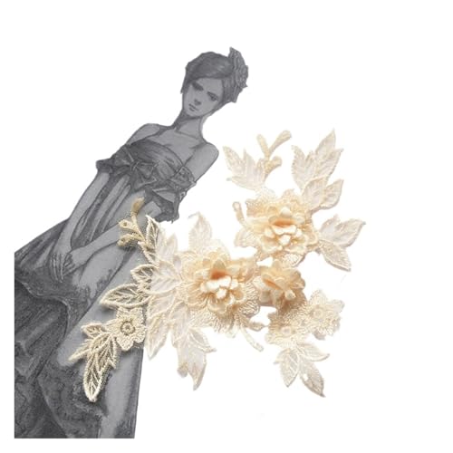 Spitzenapplikation, Spitzenapplikation, 1 Stück, 3D-Spitzenblumen-Stickerei-Applikation, Besatz, Aufnäher, DIY-Nähdekoration, Basteln, Hochzeitskleid-Accessoire, handgefertigt for Hochzeitskleid, Brau Spitzenapplikation, Spitzenapplikation, 1 Stück, 3D-Spitzenblumen-Stickerei-Applikation, Besatz, Aufnäher, DIY-Nähdekoration, Basteln, Hochzeitskleid-Accessoire, handgefertigt for Hochzeitskleid, Brau von PUYUNA