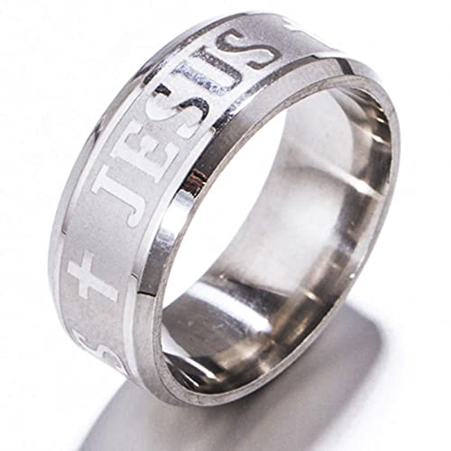 PUYYDS Jesus Brief Ring Männer Titan Edelstahl Gold Schwarz Silber Farbe Kreuz Ringe Für Frauen Herren Kreuz Paar Schmuck Geschenk von PUYYDS