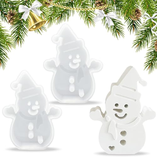 2 Stück Gießform Weihnachten, Silikonform Schneemann, Silikonformen Gießformen Weihnachten,Schneemann Silikonform Weihnachten,Gießformen Silikon Weihnachten Zur Weihnachtsdekoration (Schneemann) von PVFZXS