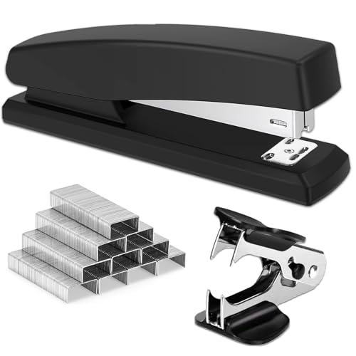 3 Stück Stapler, Tacker Büro, Desktop-Heftgerät,Büroheftgerät, Kapazität Von 25 Blatt, Inklusive 1000 Heftklammern Und Heftklammernentferner(Schwarz) von PVFZXS