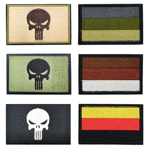 PVFZXS 6 Stücke Patches Klett, Klett Patch, Deutschland Flaggen Patch, für Kleidung Taschen Rucksack Uniform Weste Hundegeschirr Militär Taktisch Draussen Jersey von PVFZXS