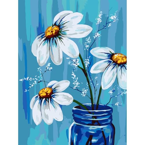 PVOODIRE Malen Nach Zahlen Blumen Kits,Malen Nach Zahlen ab 9 Jahre Mädchen,Malen Nach Zahlen Erwachsene für Home Wall Decor 30x40cm von PVOODIRE